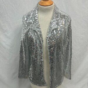 silver sequined blazer
